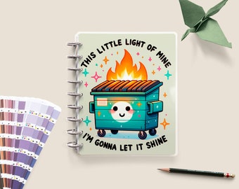 Dumpster Fire Planner Cover, Customizable Disc Bound Cover