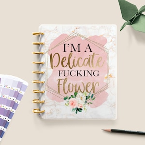 Zarte Blumen Planer Cover, anpassbare Disc Bound Cover