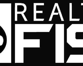 Laminated 10x27 Realtree Fishing Logo in Black and White