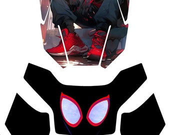Laminated Ryker Miles Morales Spiderman 002 Front Nose Hood Deck and Frunk Combo