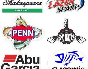 6 PK Boat Carpet Graphics 016 Marine Fishing (Each one is 8-9 Inches Wide)