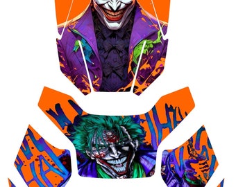 Laminated Canam Ryker The Joker Orange and Purple Combo Batman Spiderman Superman