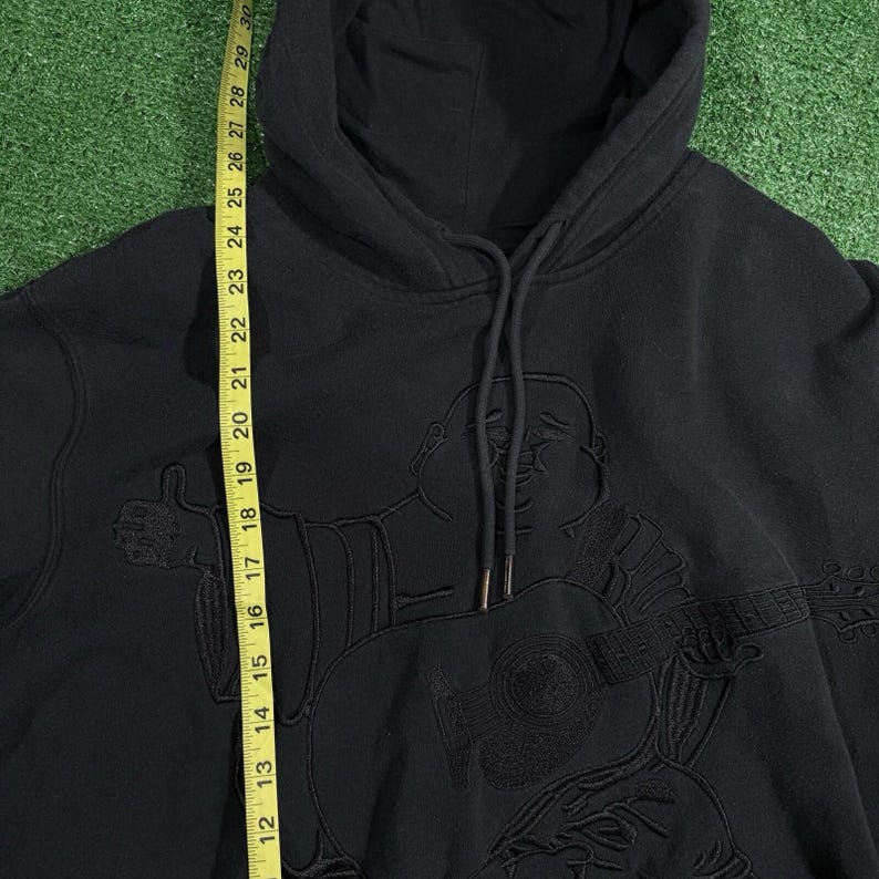 True Religion Svart Hoodie Herr Stor Buddha World Tour Pullovertröja - L bild 4