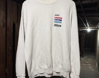 Bluza Norton Anti-Virus z okrągłym dekoltem w kolorze białym, rozmiar XL, komputerowa technologia lat 90.