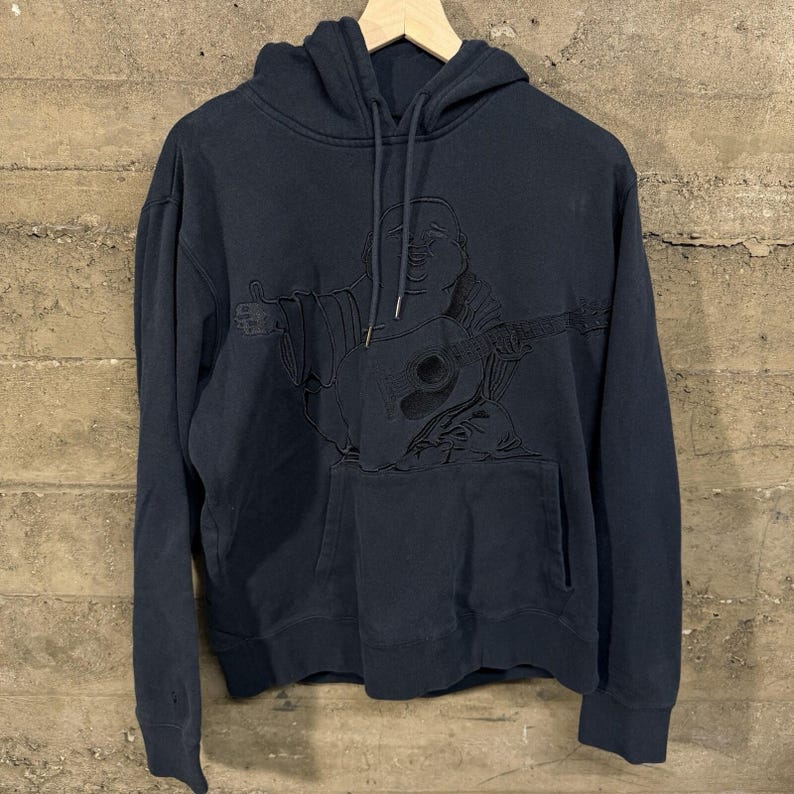 True Religion Svart Hoodie Herr Stor Buddha World Tour Pullovertröja - L bild 1