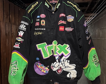 VTG NASCAR Chase Lucky Charms #43 Racing Jacket Sz S Pockets Car