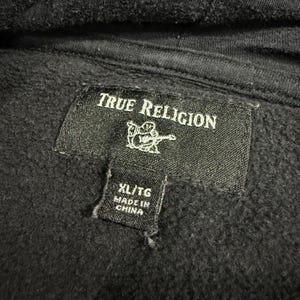 True Religion Svart Hoodie Herr Stor Buddha World Tour Pullovertröja - L bild 5