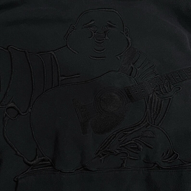 True Religion Svart Hoodie Herr Stor Buddha World Tour Pullovertröja - L bild 6