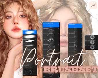 Procreate Brushes Character Drawing Kit, Color Palettes, Stamp Brush Set Bundle, Portrait Figure, Digital Creator Art Sketching,Rendering