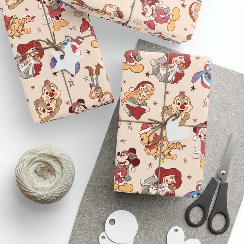 Disney Character Christmas Wrapping Paper Mickey and Friends Etsy