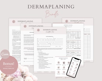 Formularios editables para dermaplaning, plantillas para esteticistas (Canva)