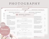 Wedding Photography Contract Template: Editable Photographer Forms (Canva)