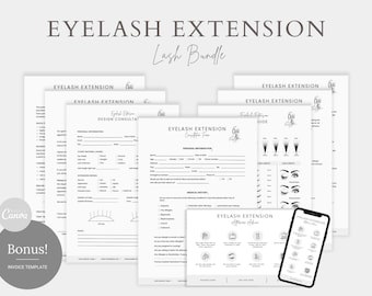 Editable Eyelash Extension Forms, Lash Tech Consultation (Digital Download)