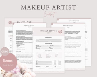 Makeup Artist Service Contract Template: Customizable MUA Form (Digital Download)