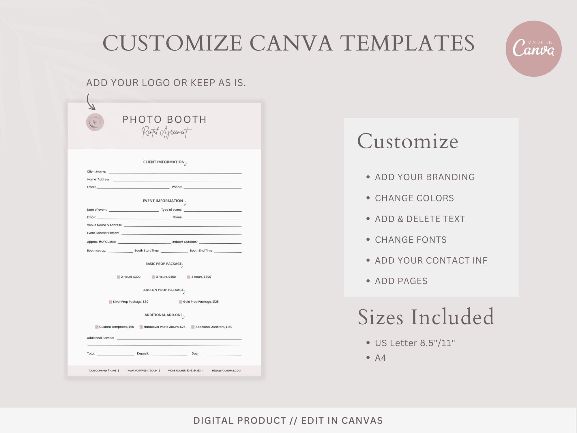 Photo Booth Contract Template Photo Booth Template Photo Booth Rental Agreement Editable Photo Booth Contract Template Photo Booth Template Photo Booth Rental Agreement Editable
