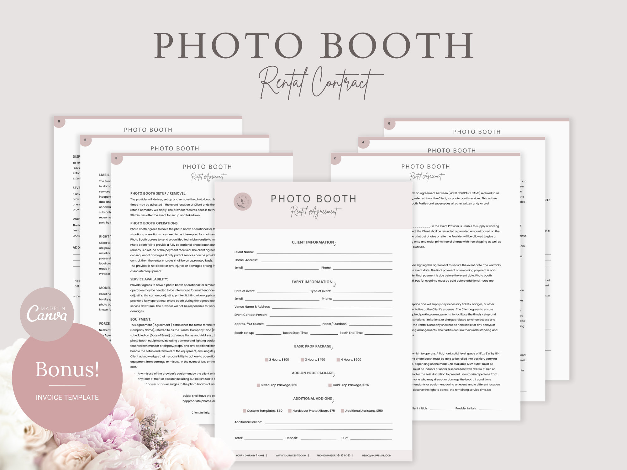 Photo Booth Contract Template Photo Booth Template Photo Booth Rental Agreement Editable Photo Booth Contract Template Photo Booth Template Photo Booth Rental Agreement Editable