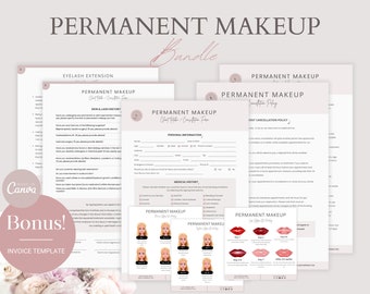 Editable Permanent Makeup Forms, PMU Consent Templates (Canva PDF)