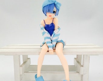 Re:Zero Rem Room Wear Noodle Stopper Figure (Blue)