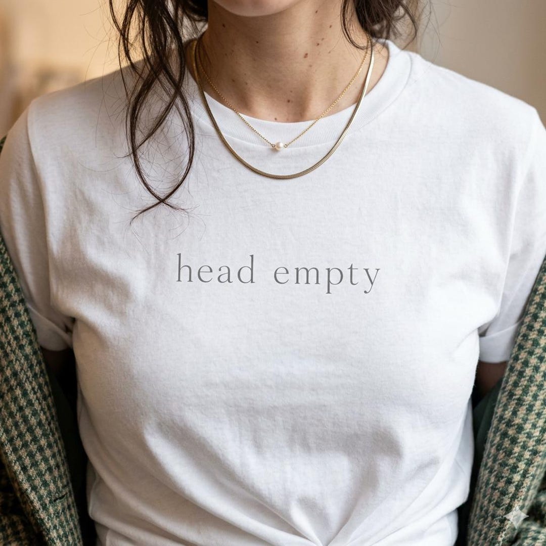 Head Empty Tee | Minimalist Text Graphic T-shirt - Etsy