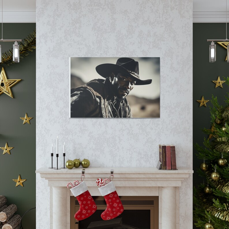 Cowboy Wall Decor, Black Cowboy, Rustic Western Decor, Cowboy Wall Art