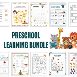 Preschool workbook, Preschool worksheets, HOMESCHOOLING curriculum, Prek worksheets, Toddler busy book, Kindergarten Readiness, Educational
