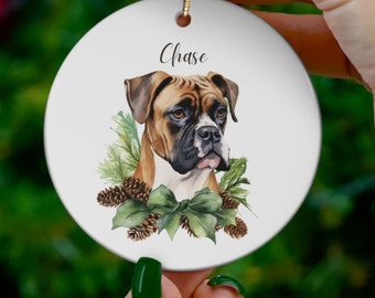 Décoration de Noël personnalisée pour chien, décoration de chien boxer, décoration de Noël commémorative de chien