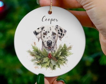 Personalized Dog Christmas ornament, Dalmation Dog Ornament, Dog memorial Christmas ornament