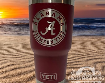 Custom Alabama Crimson Tide YETI Tumbler • Personalized Laser Engraved Cup Gift