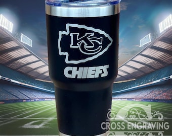 Vaso YETI personalizado de los Kansas City Chiefs • Regalo para fanáticos del fútbol americano