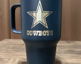 Personalized Dallas Cowboys Yeti Travel Mug, Laser Engraved