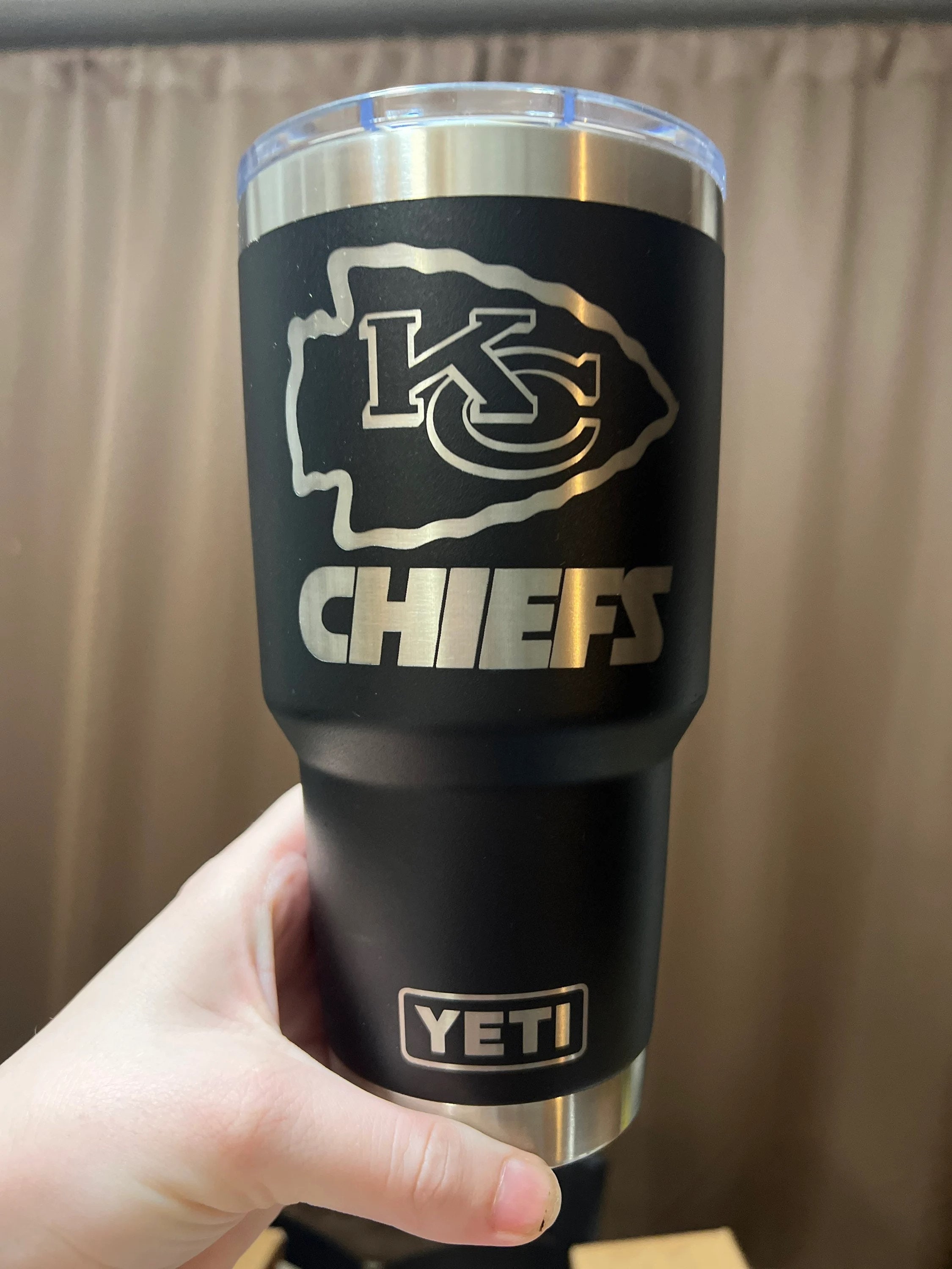 Kansas City Chiefs Powdercoated Yeti Tumbler, Free Personilization 