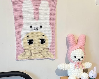 Weißer Hase Baby Häkeldecke, PDF Muster, schriftliches Muster, Alphamuster