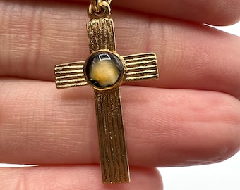 Die Redemtion Krippenstein Kreuz Halskette mit authentischem Krippenstein
