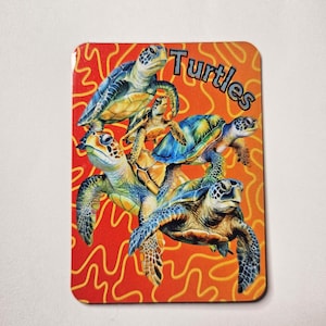Beach House Decor Cute Green Turtles Magnet Fridge Magnet