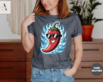 Cool kerstshirt chilipeper, grappig chili-T-shirt, shirt chili lover, zomershirt cadeau, grappig cadeau, kerstcadeau mannen vrouwen