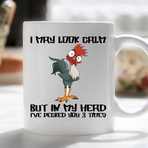 Ich kann ruhig aussehen, lustiges Huhn Becher, lustige Geschenkbecher, Geschenk für sie, Chef Geschenkidee, handgemachte Keramikbecher, lustiges Muttergeschenk