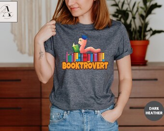 Booktrovert Shirt, Book Lover Gift, Bookworm Shirt, Funny Introvert Book Lover Tee, Librarian Shirt, Gift for Teacher, Book Shirt  Men Women