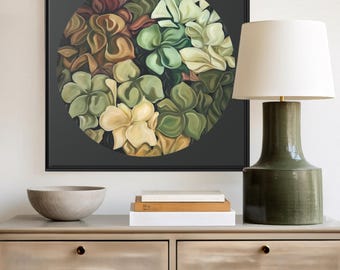 Hydrangea Art, Frame Canvas Print, Nature Wall Decor, Floral Artwork