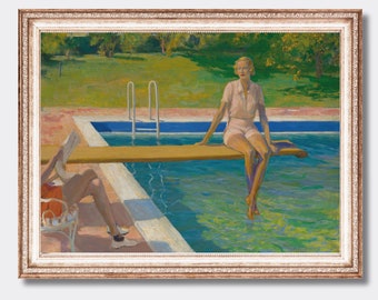 Palm Springs Vintage Art Print: 1930s Poolside Glamour (Digital Download)