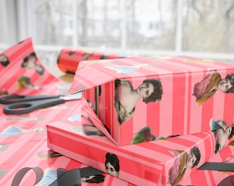 Regency Ladies Wrapping Paper, Bridgerton Themed Birthday Gift Wrap, Vintage Art