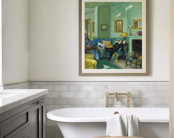 1920s Art Deco Print, Woman on Sofa, Vintage Home Decor (Digital Download)