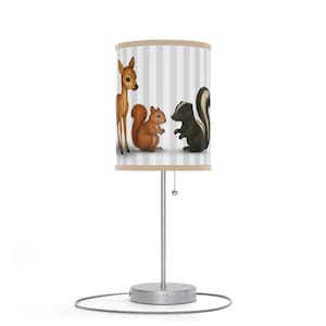 Woodland Animal Nursery Lamp: Baby Deer, Skunk & Squirrel