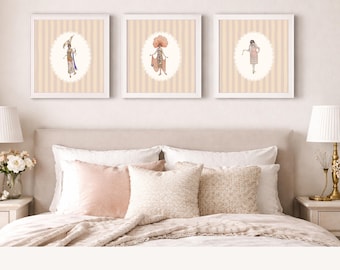 Art Deco Flapper Print Set, 1920s Fashion Illustration (Digital Download)