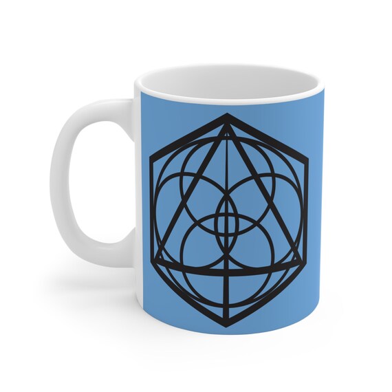 Lawful Neutral Alignment Dungeons and Dragons Mug, Blue