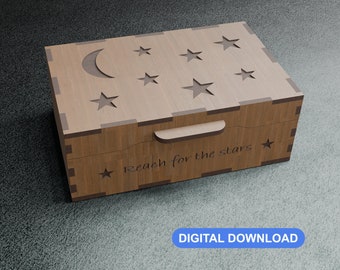DIY Jewelry Box with Drawers SVG Laser Cut Files (Digital Download)