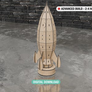 Rotating Rocket Model: Laser Cut STEM Decor (Digital Download)