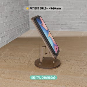 Archivos cortados con láser para soporte de teléfono Tensegrity: soporte de escritorio antigravedad (SVG, DXF, PDF)