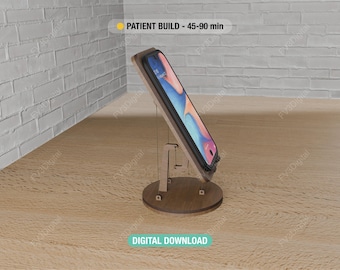 Tensegrity Phone Stand Laser Cut Files – Anti‑Gravity Desk Stand (SVG DXF PDF)