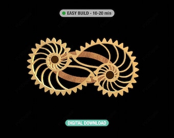 Nautilus Zahnrad Spielzeug: Laser Cut Dateien, Zahnrad Puzzle (Digitaler Download)