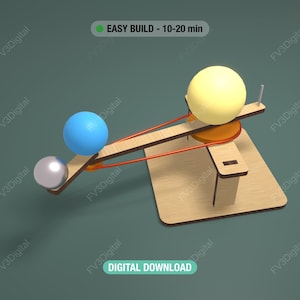 Planetario cortado con láser: Proyecto STEM del sistema solar giratorio para niños y adultos